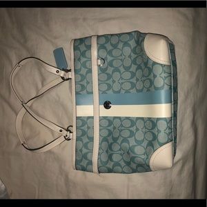 Blue Signature Coach Tote